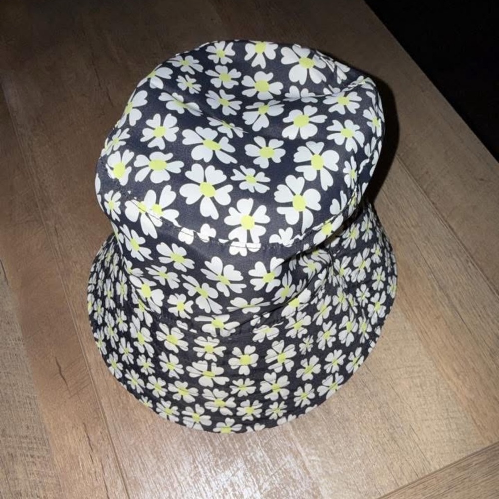 Floral Kids Bucket Hat - Black and White